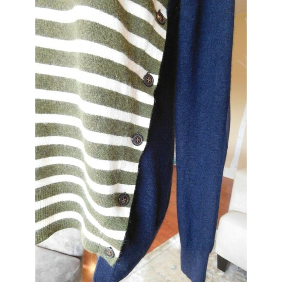 Darling J.CREW "Side Button Sweater" Striped Long Sleeve Crew Neck Sweater SZ XS - Picture 4 of 10